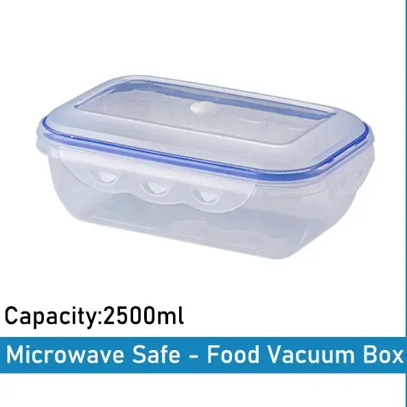 Vacuum Food Storage Box Set 1 To 3 Pieces Microwave Safe Fridge Organizer Fresh Keeping Sealing Food Dispenser