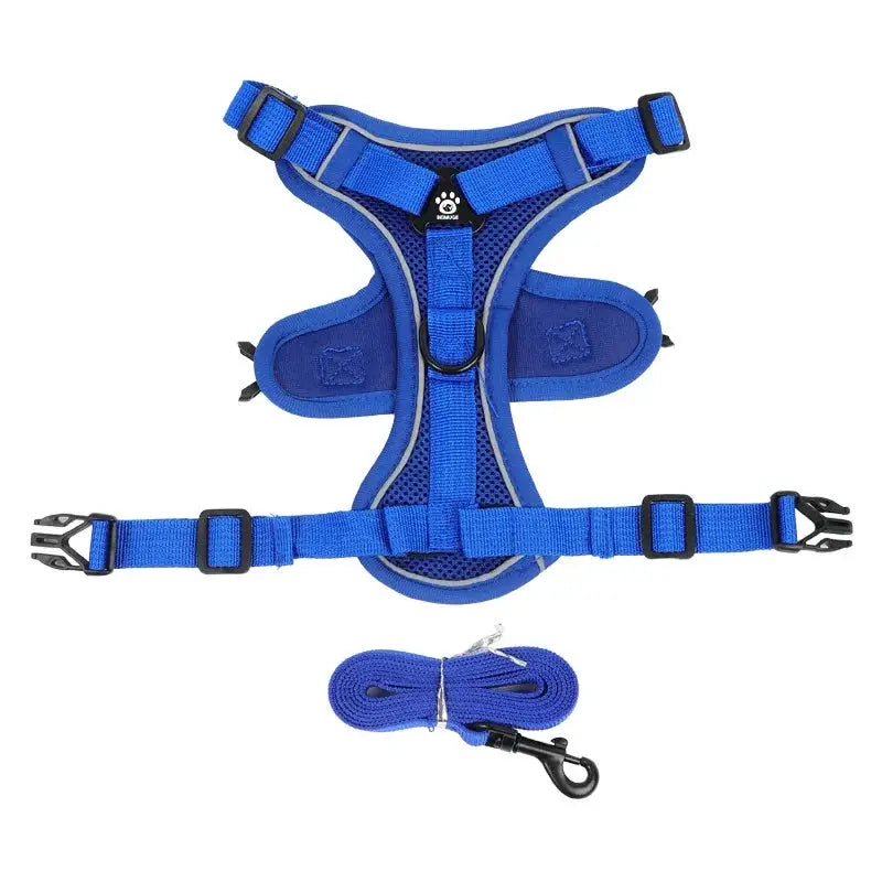 No Pull Dog Harness Leash Set Adjustable Reflective Vest for Small Dogs and Cats Quick Release Buckle