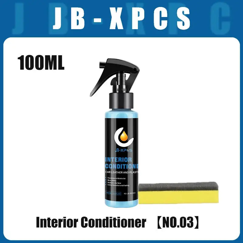 Interior Conditioner by Simples Market spray bottle with blue liquid and yellow sponge; 100 ml