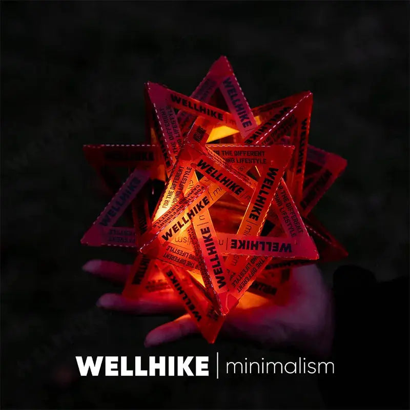 WELLHIKE star camping lantern shade, red DIY lampshade for tents
