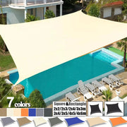 Sun shade sail waterproof outdoor canopy over pool; beige square/rectangle shade with 7 color options
