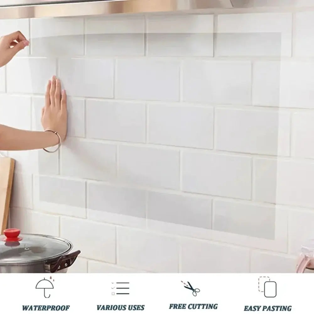 Kitchen Wall Protector Film Oil Proof Self Adhesive Wallpaper For Stove And Cabinets Heat Resistant Waterproof