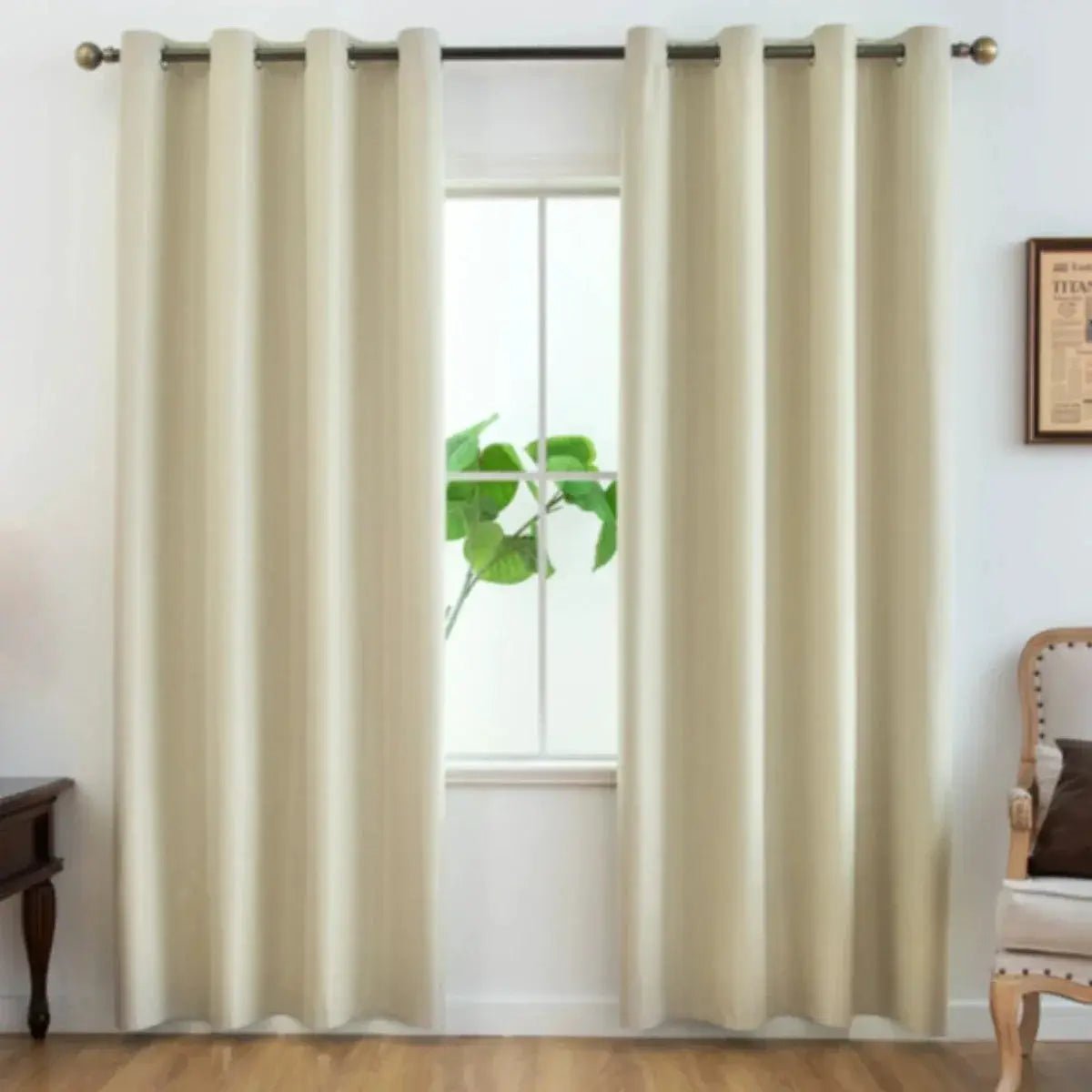Set of 2 100 Percent Blackout Curtains With Coated Lining for Bedroom, Living Room, Dining Room and Bathroom - Simples Market