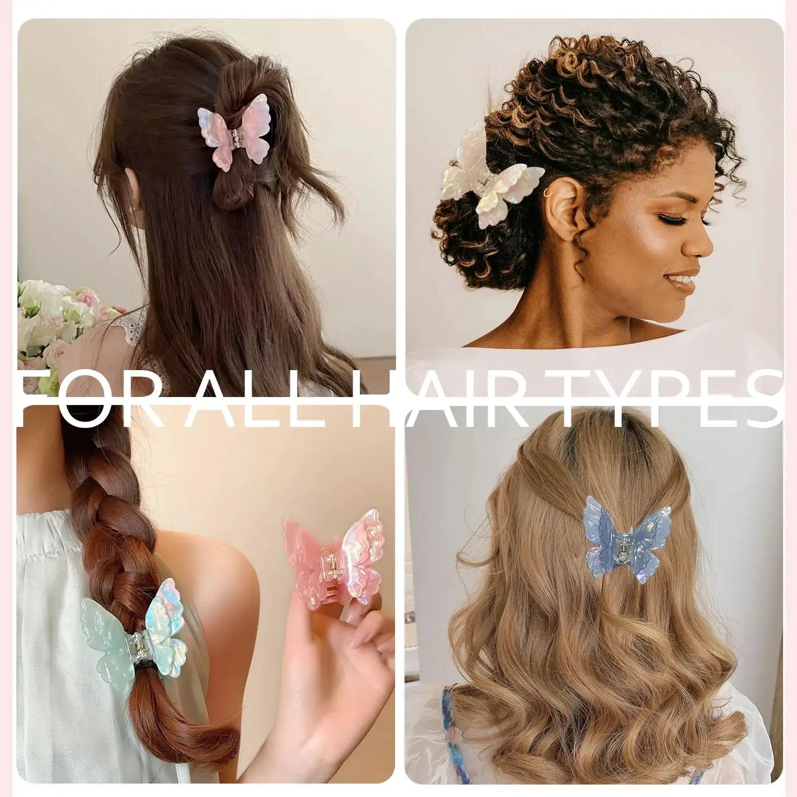 Colorful Butterfly Hair Clips For Women And Girls Pearlescent Fairy Gripper Clips Beach Summer Accessories