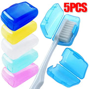 TravelGuard Five Pack Toothbrush Head Cover Caps for Travel and Camping Hygienic Protection with Airflow