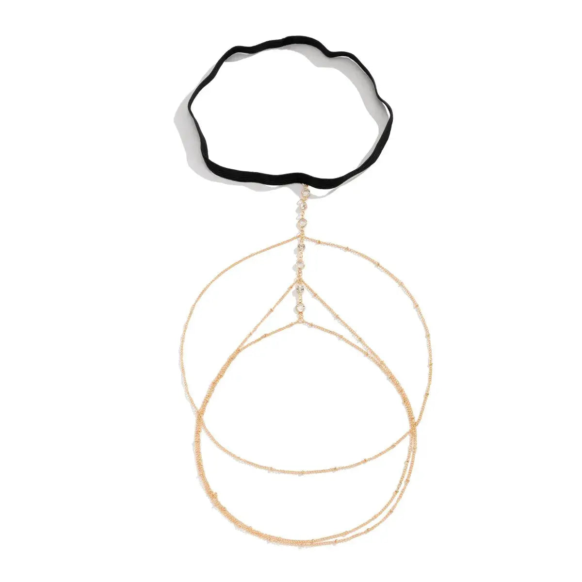Boho Elastic Band Crystal Leg Chain For Women Multilayer Tassel Adjustable Beach Body Jewelry