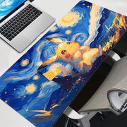 Large Pikachu Themed Mouse Pad Rubber Desk Mat With Locking Edge For PC Gaming Premium Build