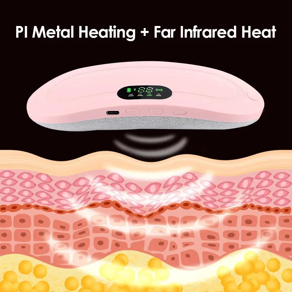 Simples Market pink electric waist massage belt with heating and vibration for menstrual cramps