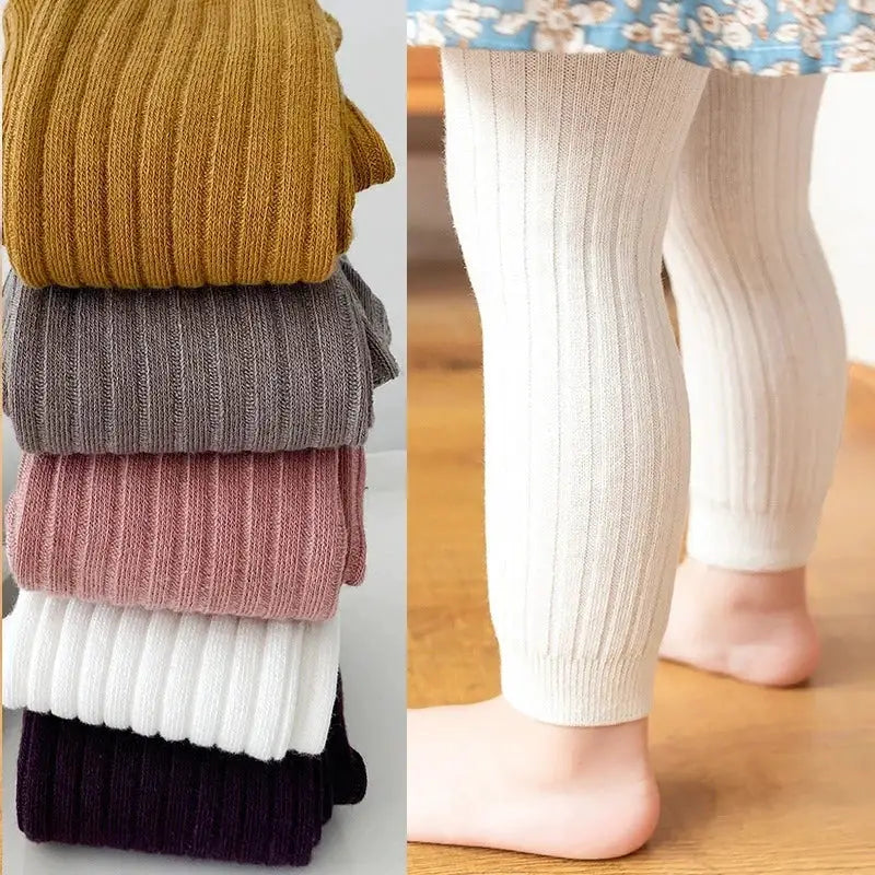 Spring Autumn Baby Boys Girls Pants Leggings Tights Cotton Stretch Knitting Trousers For 0 To 6 Years
