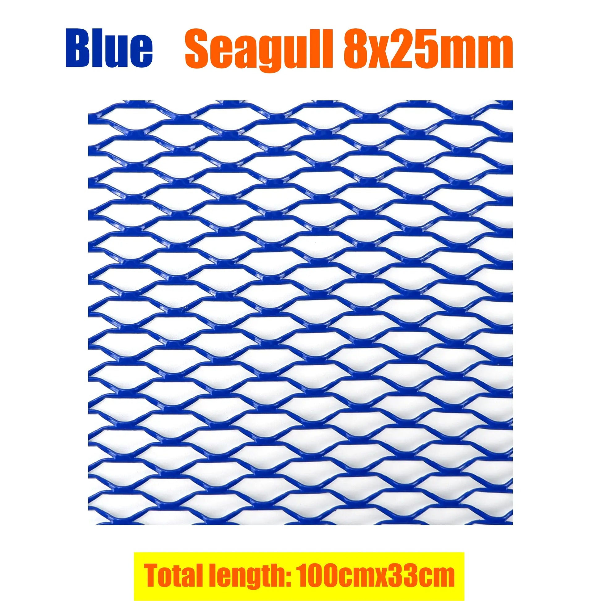 Blue aluminium racing car bumper grille mesh sheet, 100x33 cm, Simples Market