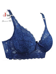 Blue lace underwire push-up bra by Simples Market; women's lingerie