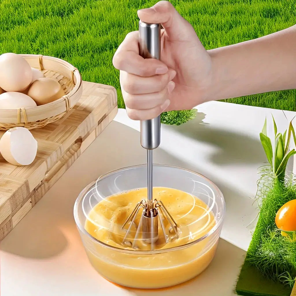 Stainless Steel Egg Beater Semi Automatic Kitchen Mixer For Effortless Egg Beating And Cream Mixing