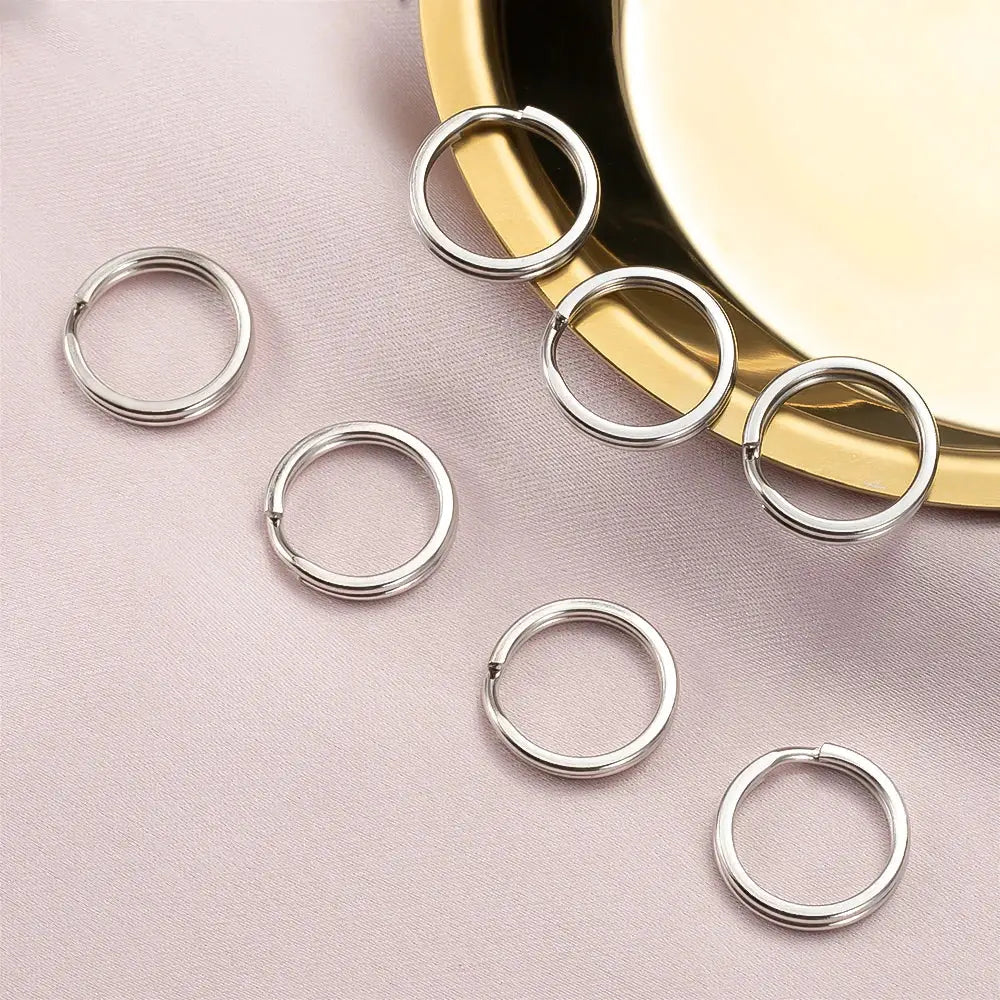 20pcs metal round split key rings, 1.5x20mm silver alloy for DIY jewelry making