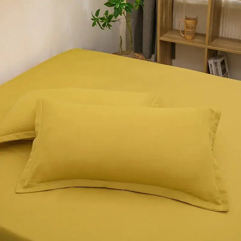 2-piece yellow envelope-style pillowcases, decorative cushion covers 48x74 cm