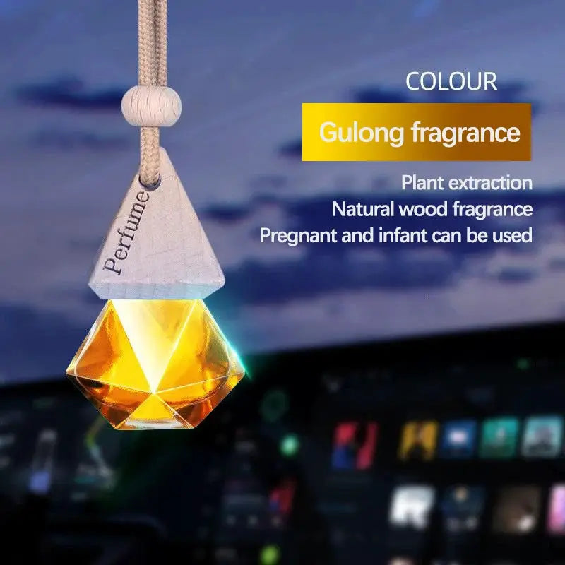 Auto Aromatherapy Fragrance Pendant Bottle Diffuser Car Hanging Glass Crystal Ornament For Home And Vehicle