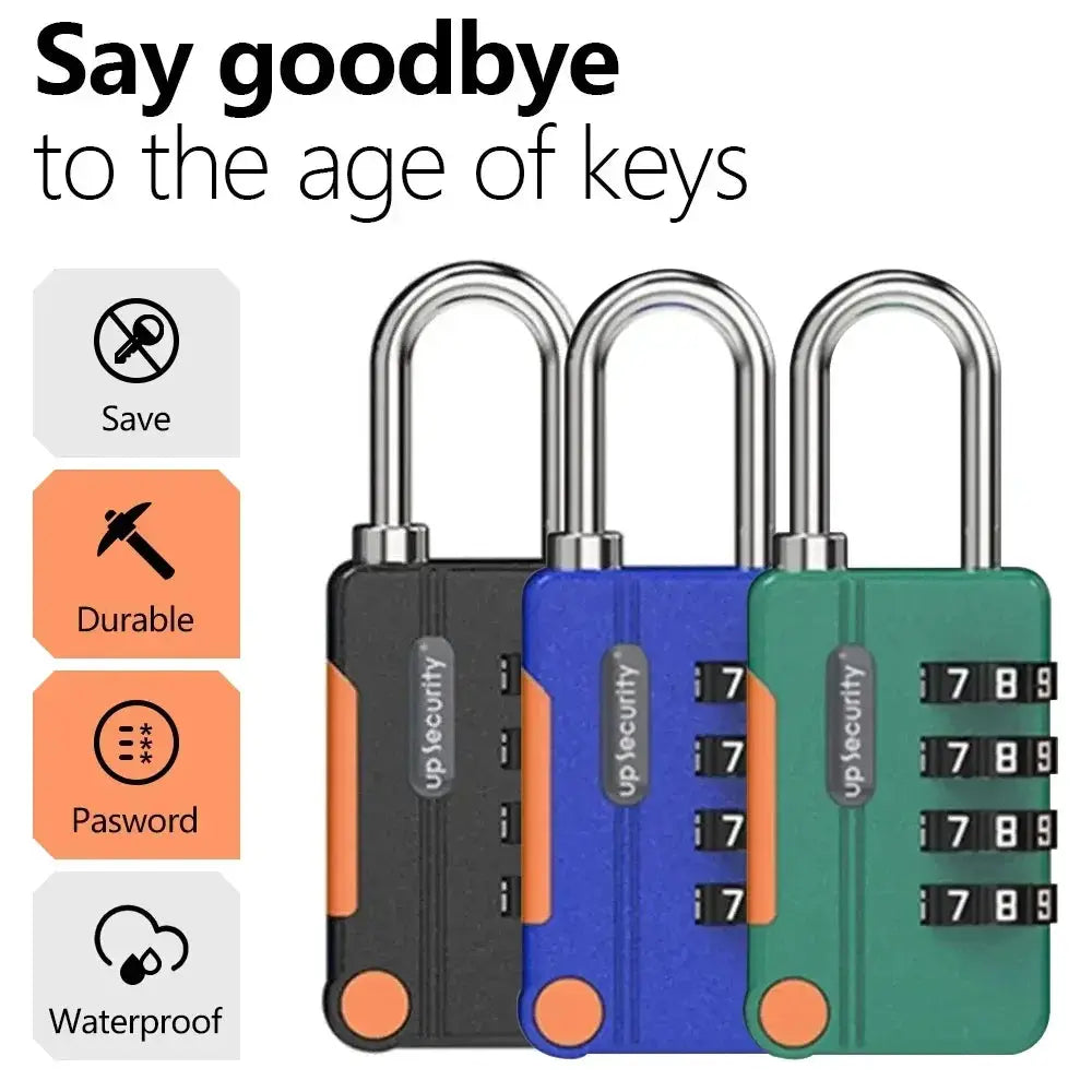 Keyless 4 Digit Combination Padlock Rustproof Zinc Alloy Lightweight Travel Lock For Backpack Luggage Outdoor Use