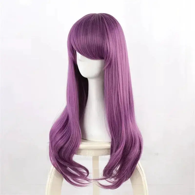 Rize Kamishiro cosplay wig, long wavy purple heat-resistant synthetic hair with bangs, Simples Market