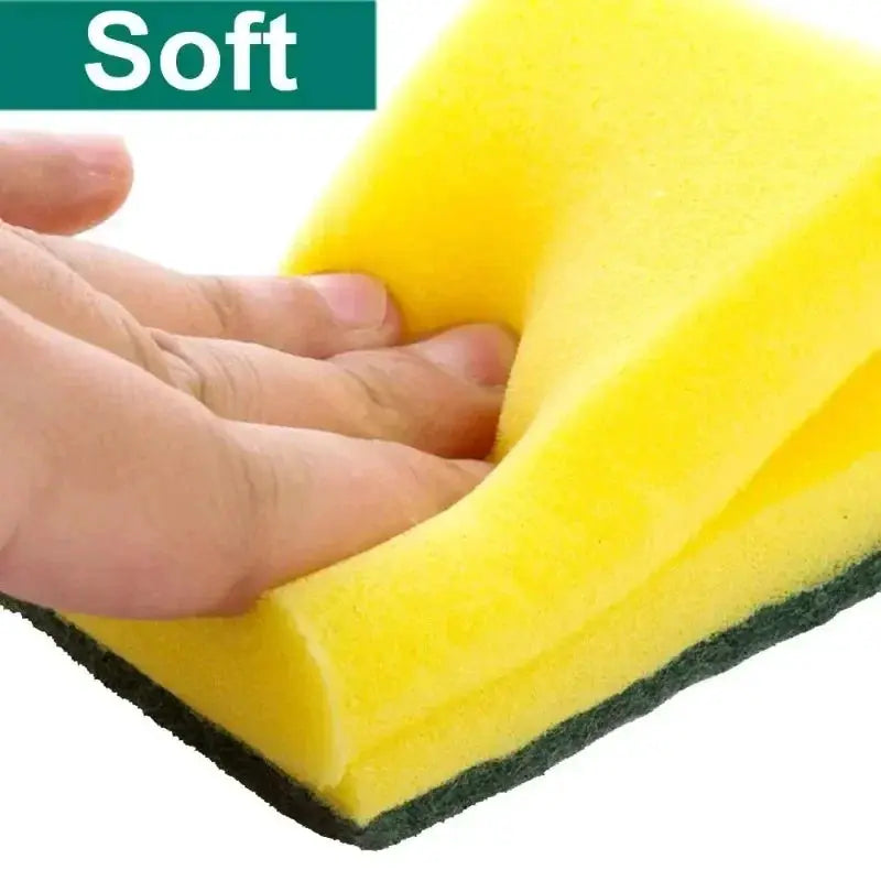 BrightWave CleanPro Double Sided Kitchen Sponge With Highly Absorbent Dual Surfaces For Gentle Washing And Tough Rust