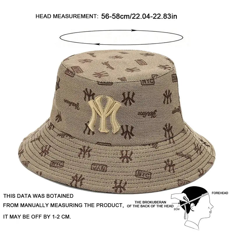 Unisex Letter Embroidery Bucket Hat Sun Protection Summer Casual Fisherman Style For Men And Women