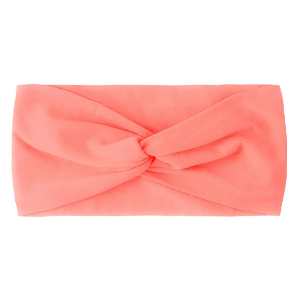 Solid Color Baby Headband for Girls Spring Summer Twisted Knot Design Soft Elastic Hair Accessory Large Size