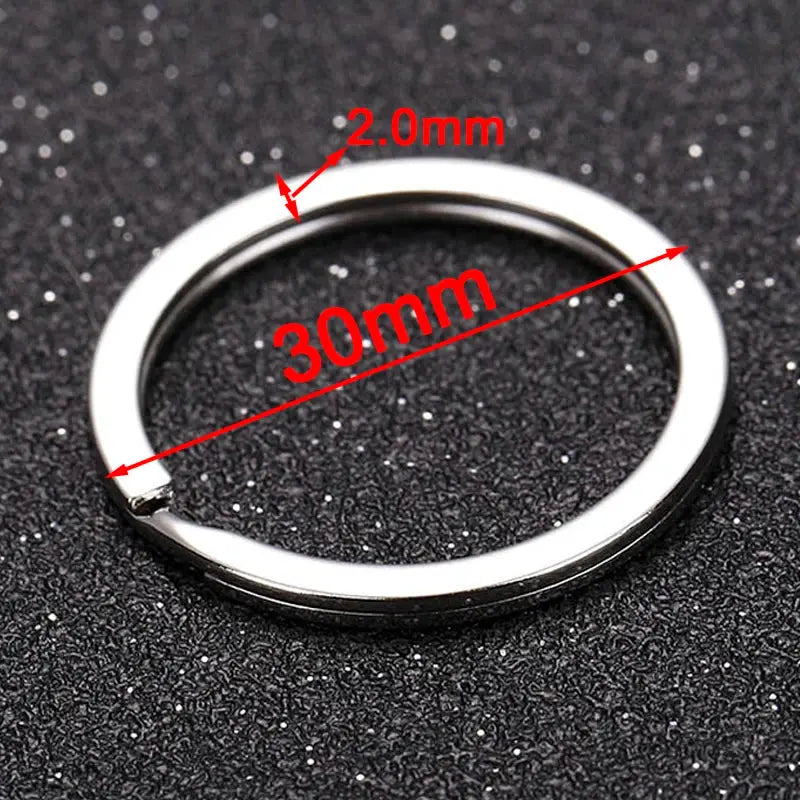 20pcs Metal Split Jump Rings And Hooks For DIY Jewelry And Keychain Pendant Making Accessory Rhodium Plated Iron Alloy