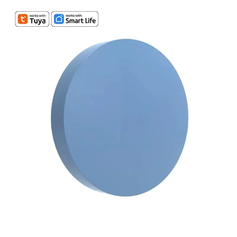 Zigbee smart wireless button switch, blue round button by Simples Market; works with Tuya Smart Life, Google Home, Alexa.