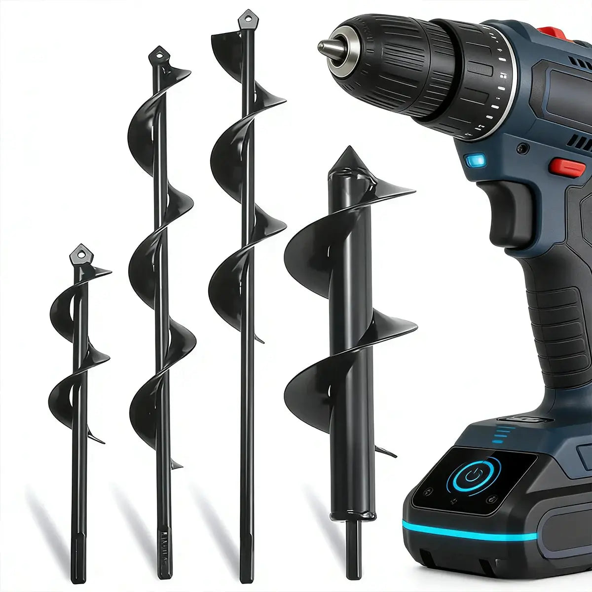 Spiral Hole Drill Bit For Gardening Planting Attach To Corded Or Cordless Drill For Easy Soil Loosening And Hole Digging