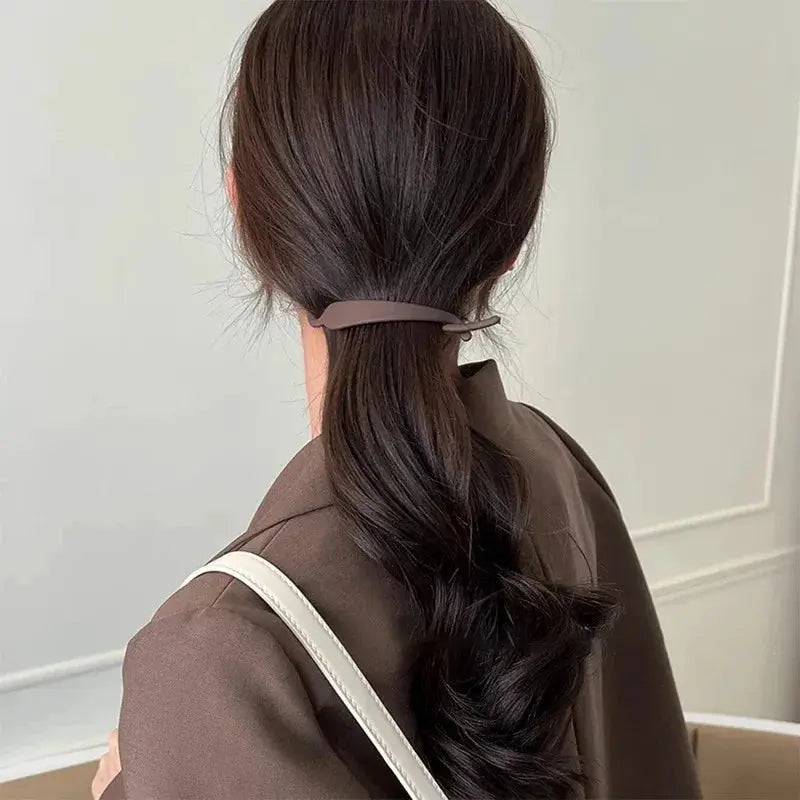 LuxeHair 2 Pack Banana Clips Set Simple Fashion Vertical Hold Ponytail Hair Clips For Elegant Everyday Wear