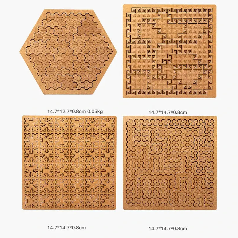 Impossible Wooden Puzzle For Adults Ten Level Eco Friendly Brain Teaser Jigsaw Tangram Board Game