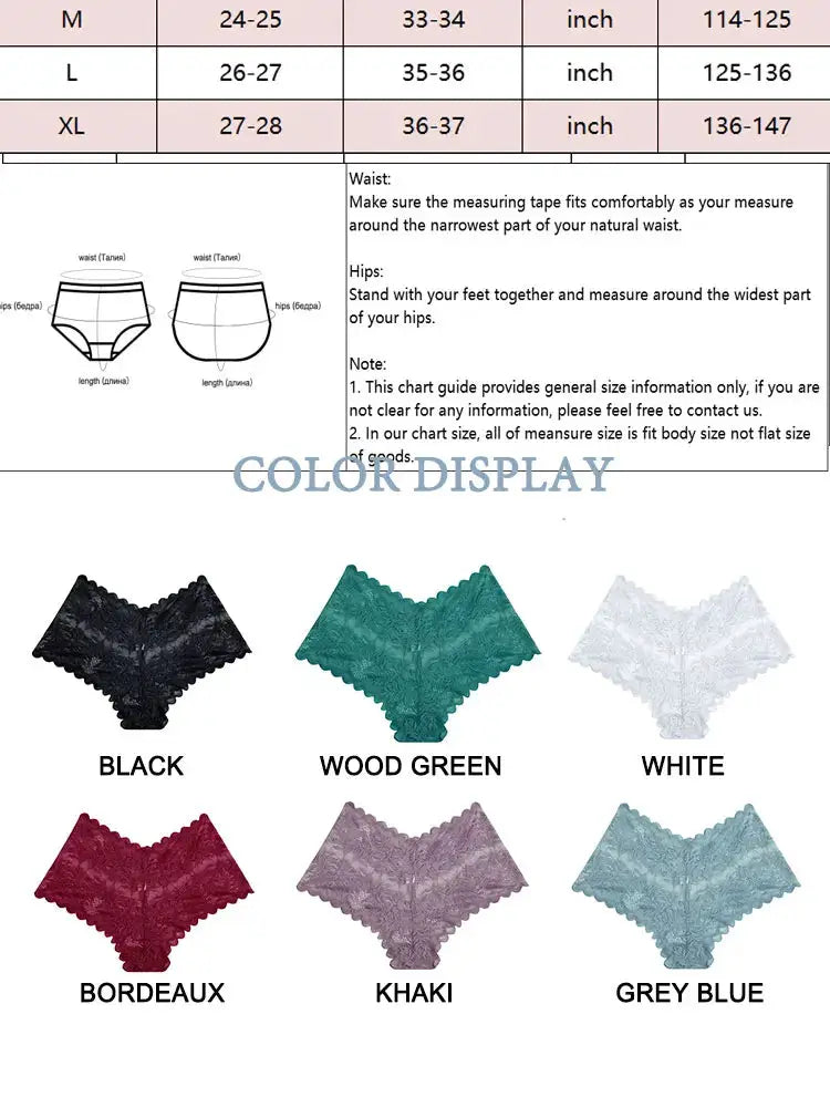 Simples Market 3pc women's lace bra and panty set in six colors: black, wood green, white, bordeaux, khaki, grey blue