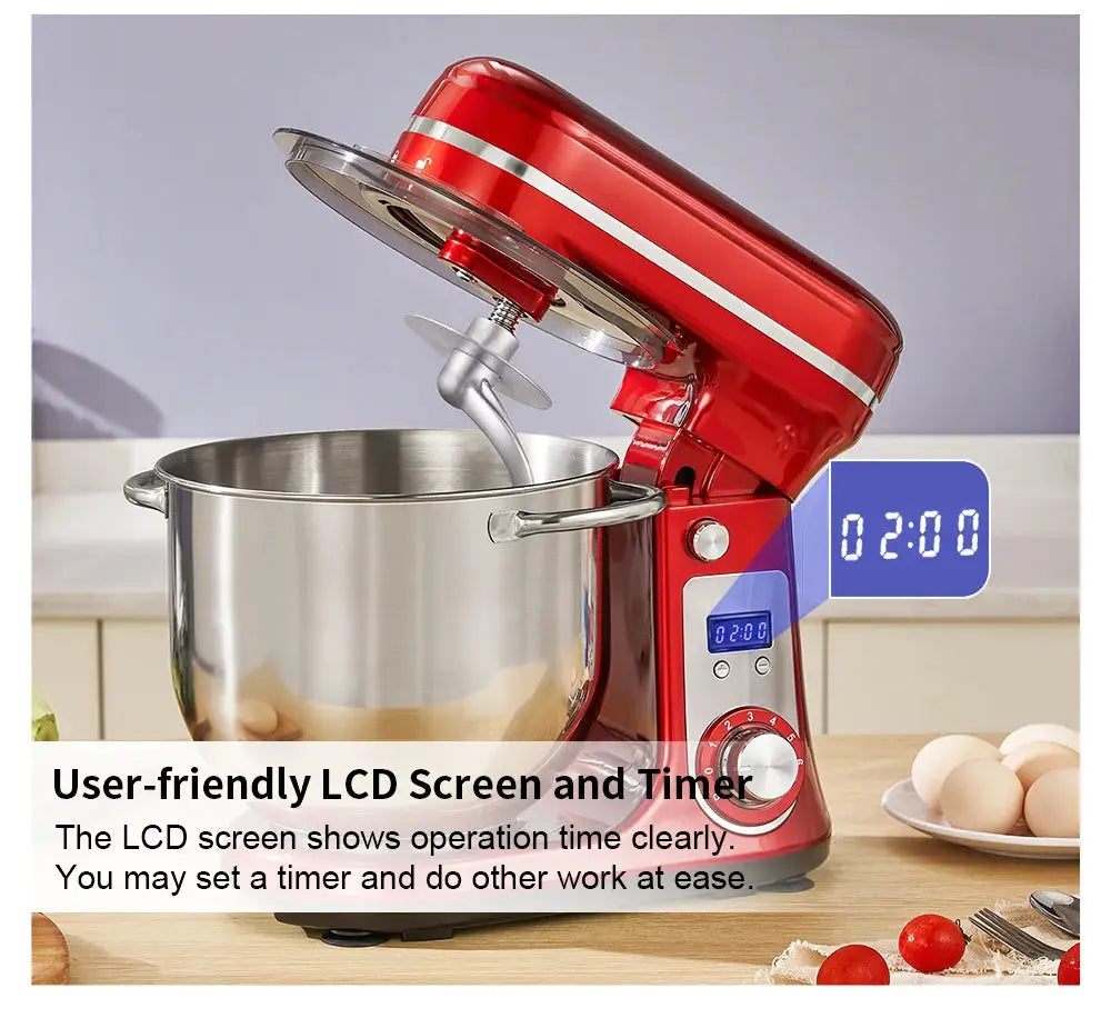 Biolomix Kitchen Stand Mixer 6 Speed 1200W 6L Dough Hook Wire Whip