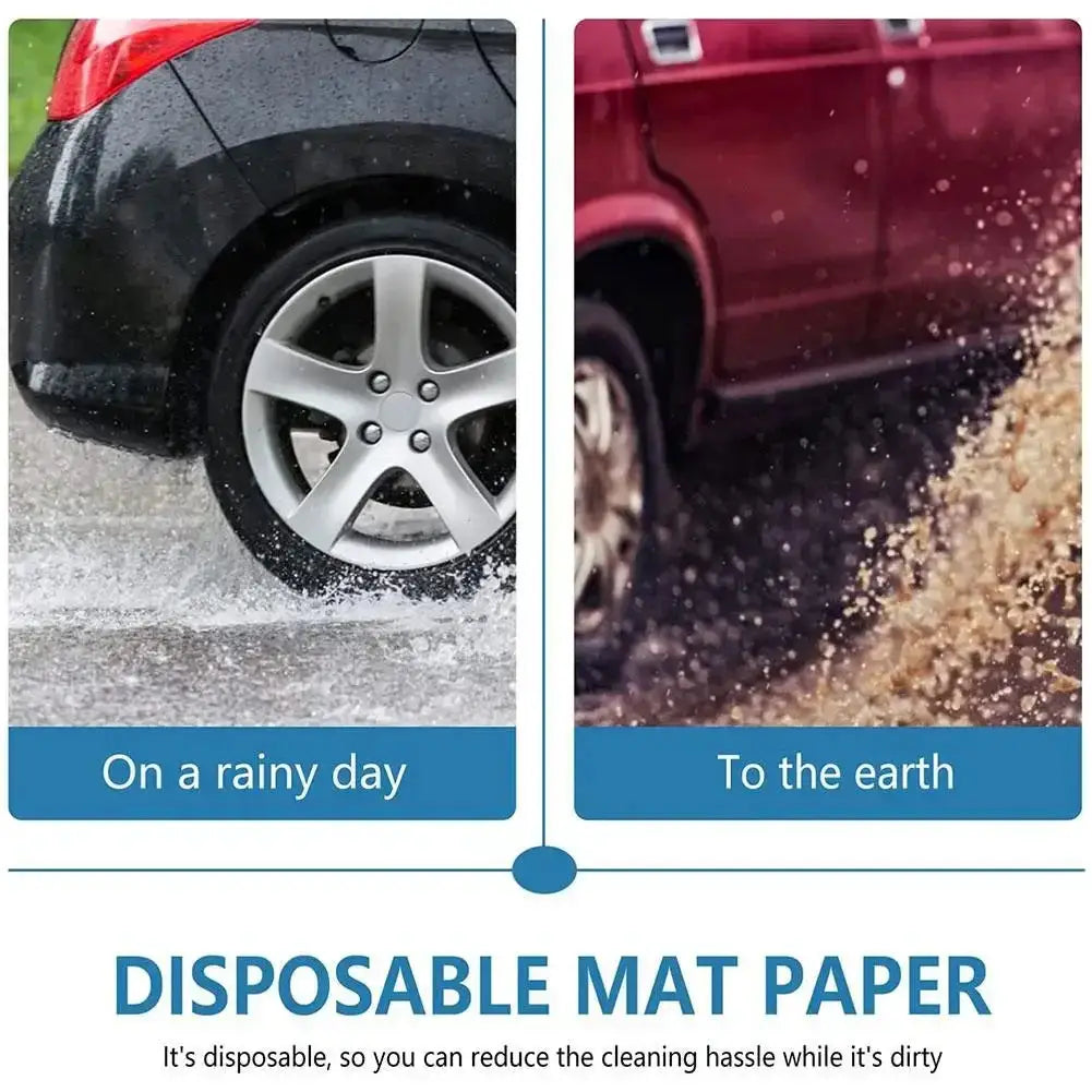 Disposable car floor mats; waterproof, anti-slip paper for interior vehicle protection by Simples Market