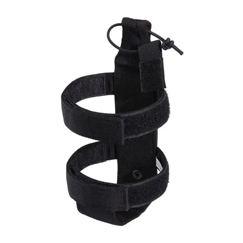 Molle water bottle pouch, black nylon bottle holder for outdoor hiking with adjustable straps