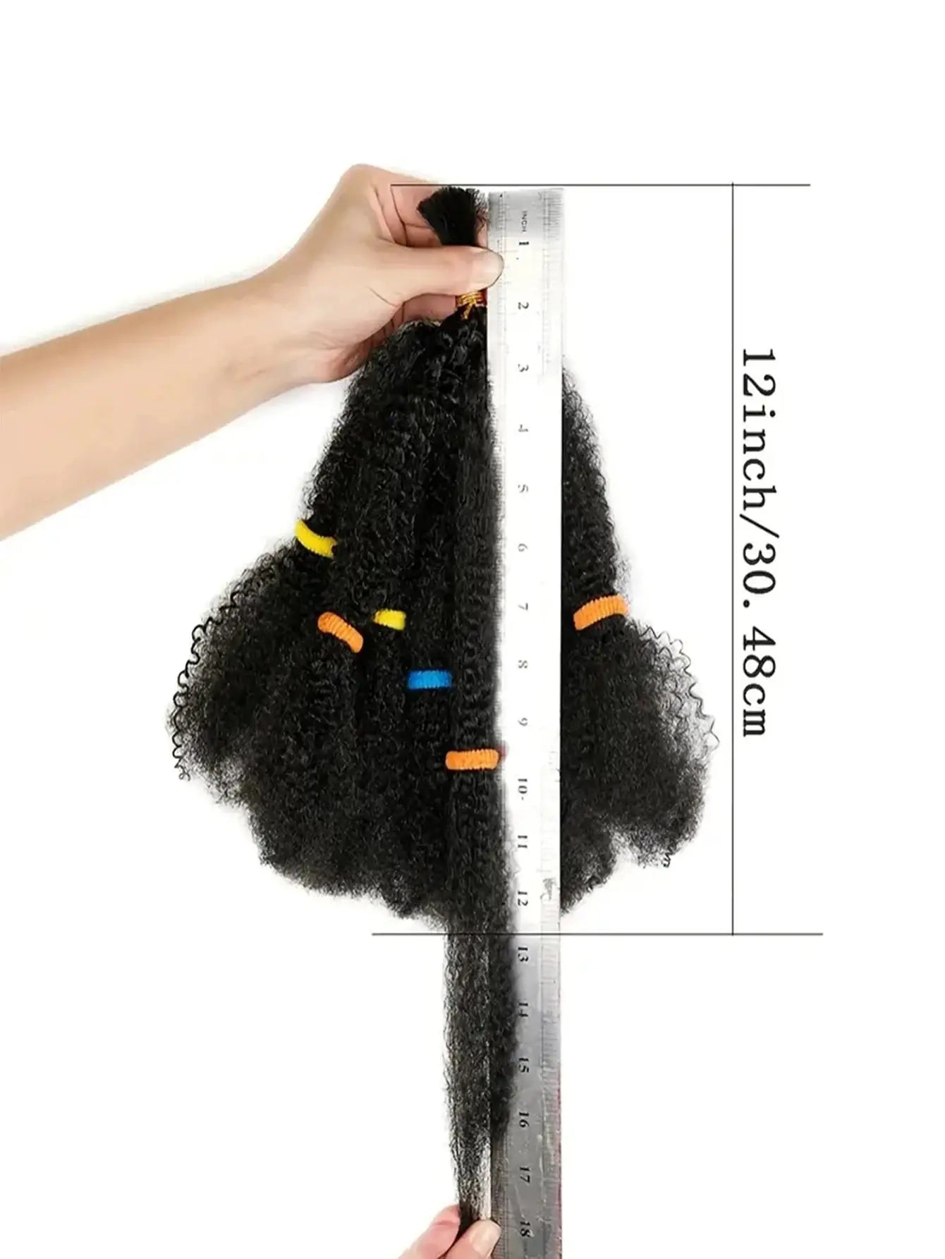 Simples Market Afro Kinky Bulk Hair 12in synthetic afro twist braiding hair bundle, 10 strands in black