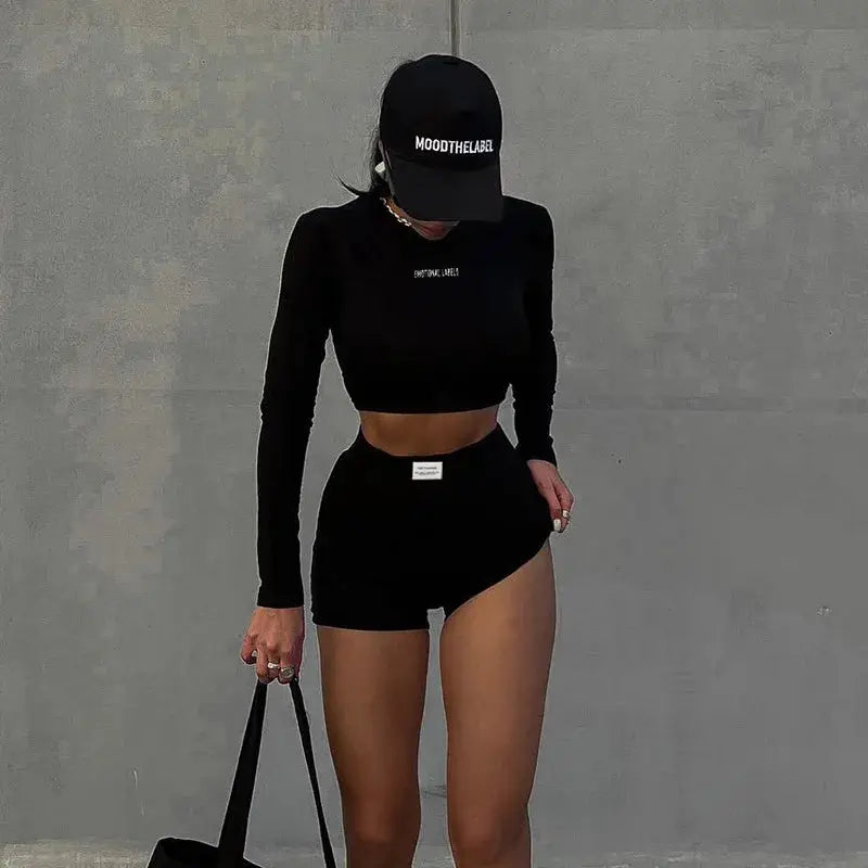 NovaFlex Women Two Piece Activewear Set With Breathable Polyester Elastane Blend For Spring And Summer Comfort