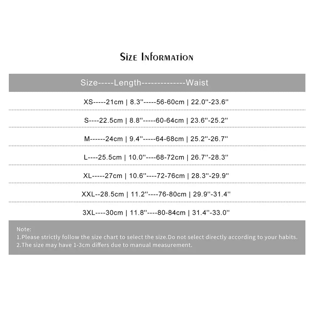 Very Abundant menstrual panties by Simples Market size chart showing waist and length for XS–3XL