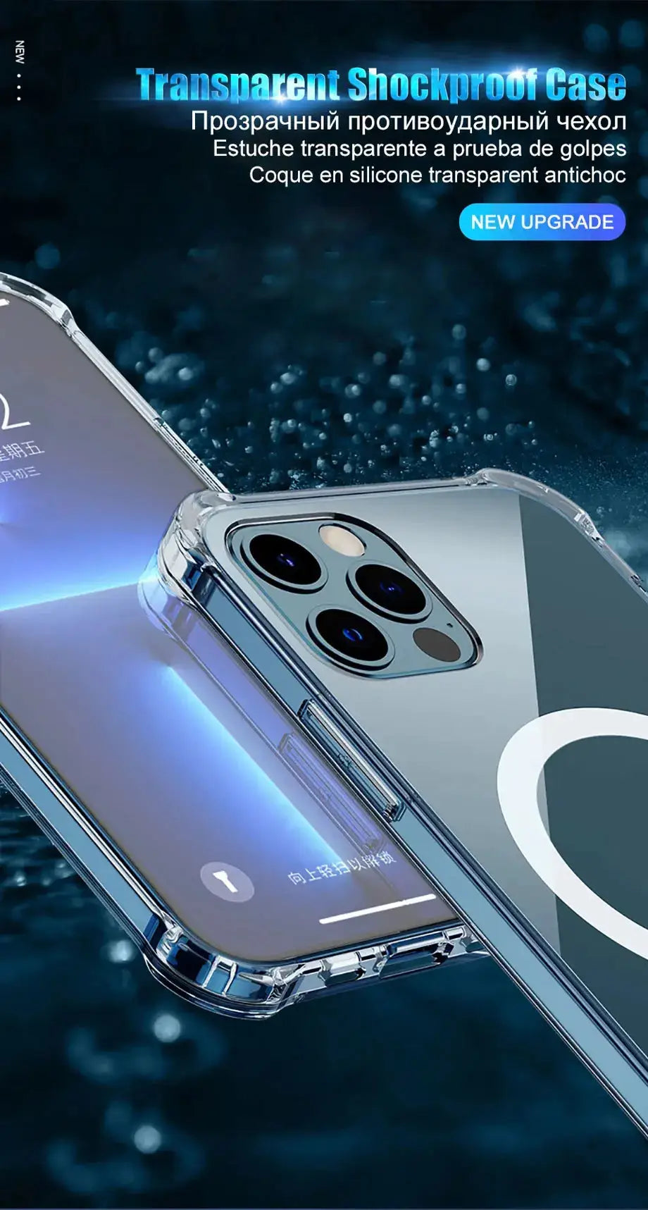 Simples Market transparent shockproof MagSafe bumper case with magnetic wireless charging for iPhone 11–16 Pro Max