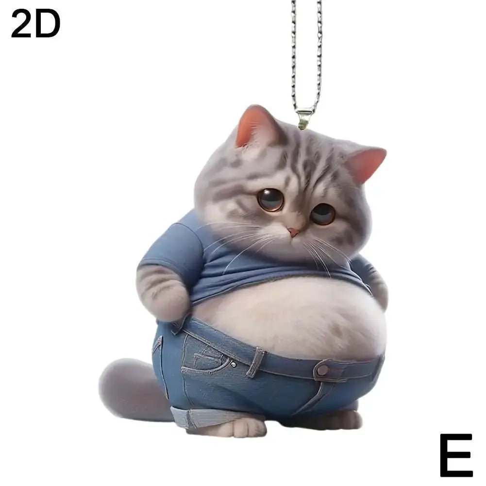 Fat Puppy Keychain 2D Flat Acrylic Cartoon Dog Ornament For Car Mirror Backpacks Hanging Pendant Home Decor - Simples Market
