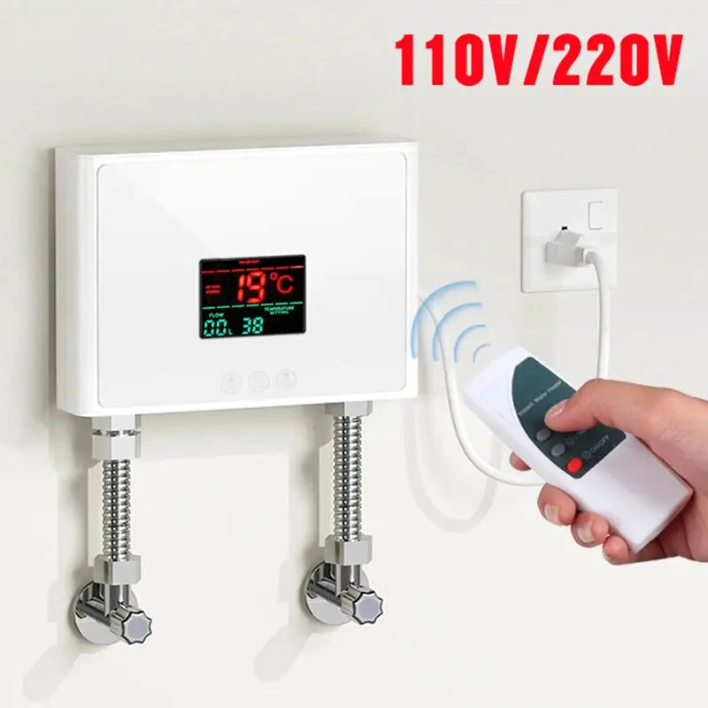 Kbxstart 110V to 220V Instant Wall Mounted Water Heater 3000W and 5500W for Bathroom and Kitchen