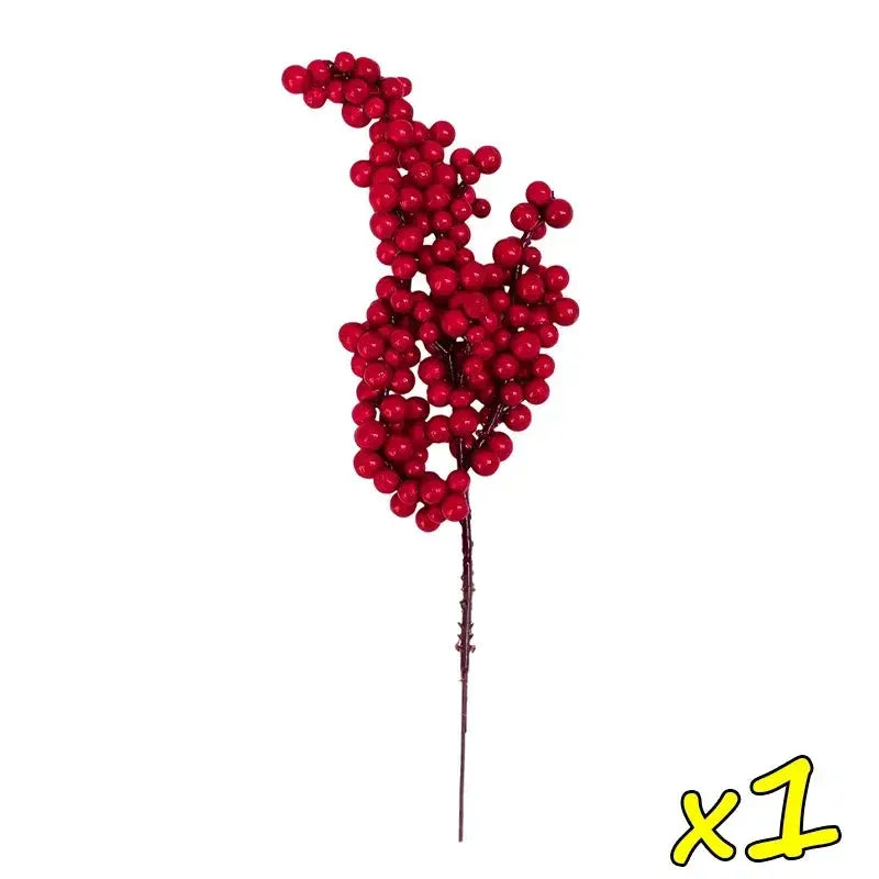 50 Count Artificial Holly Berry Stem With Red Berries For Christmas Tree Decoration Home Decor Ornament