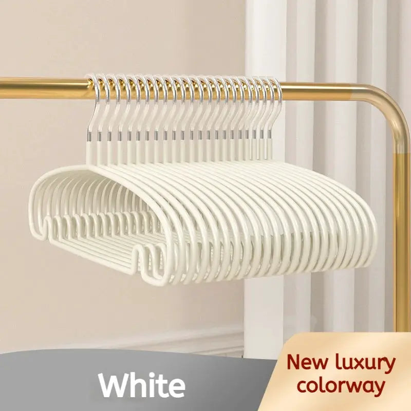 10pcs Simples Market white non-slip clothes hangers for dormitory storage