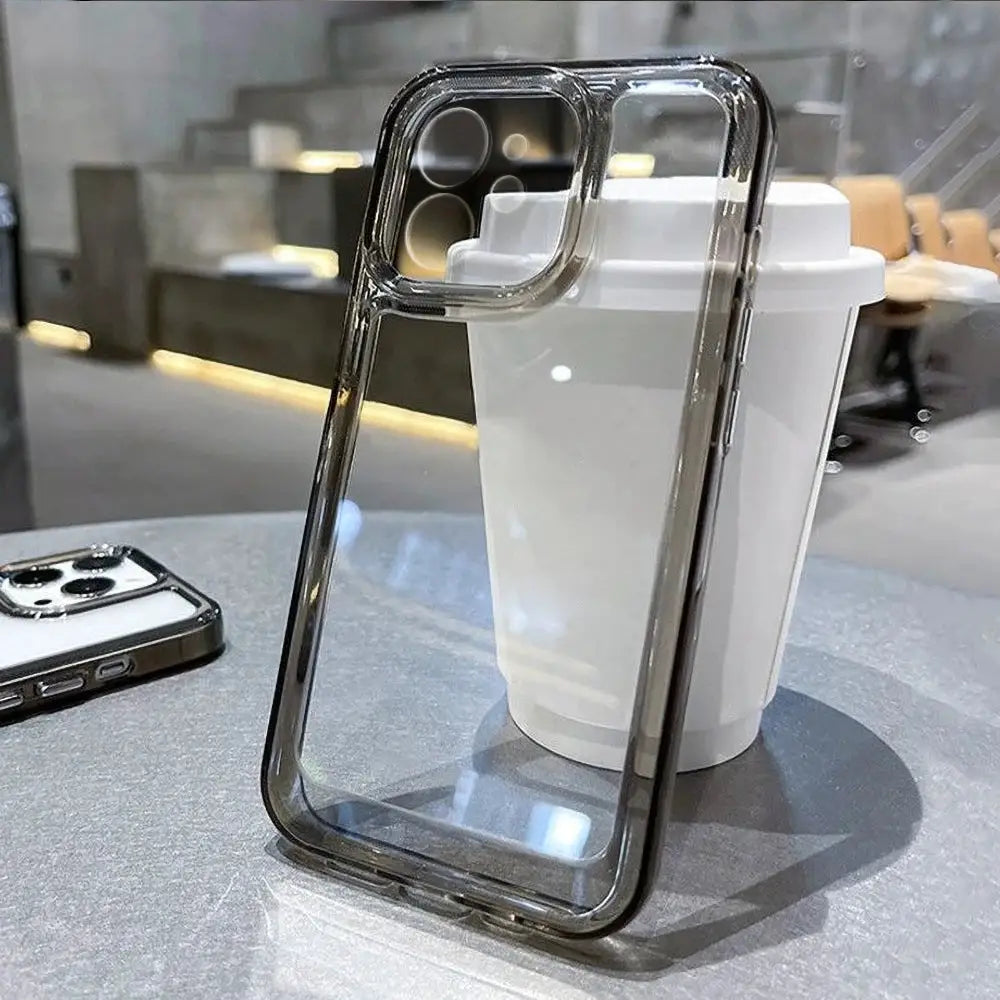 Clear silicone phone case for iPhone 17 Pro Max by Simples Market with shockproof protection