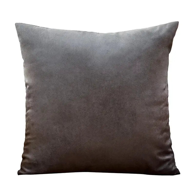 Velvet cushion cover 45x45 cm in dark gray-brown for living room decor