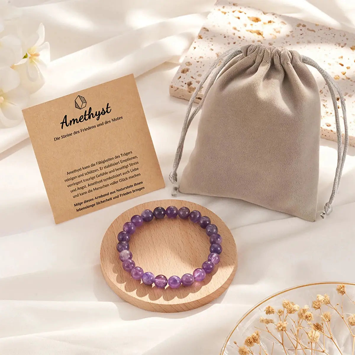 Natural Dream Lace Amethyst Beaded Bracelet For Women With Purple Quartz Energy Reiki Healing