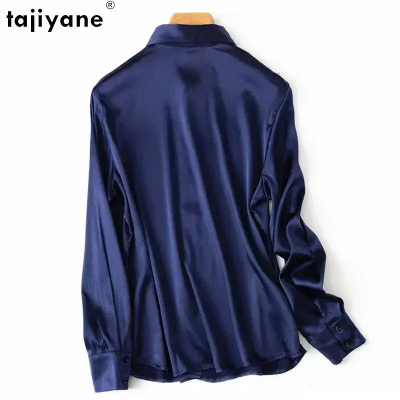 Tajiyane Women's Mulberry Silk Blend Long Sleeve Office Blouse
