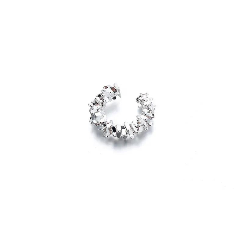 Silver-tone irregular star clip-on ear cuff earring, 1 piece, Simples Market