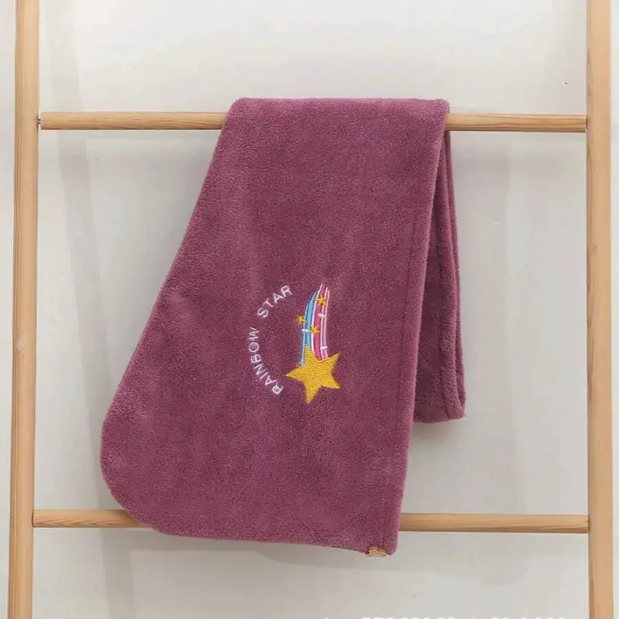 1Pc Embroidery Style Hair Drying Cap Coral Fleece Thickened Hair Towel For Bathroom Women Absorbent Quick Dry Shower Cap