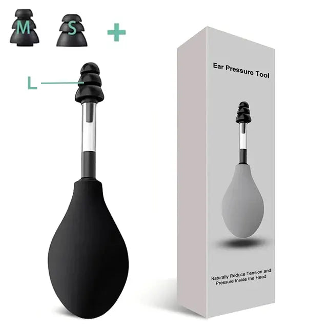 EarEase Ear Pressure Relief Suction Device Portable With Three Sizes of Earplugs for Gentle Headache Relief