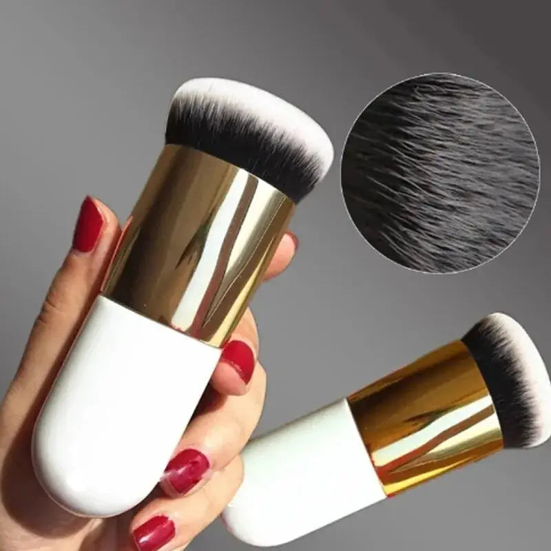 GlowNova Dual Size Foundation Brush Set With Soft Porous Bristles For Flawless Blending Liquid Foundation And BB Cream
