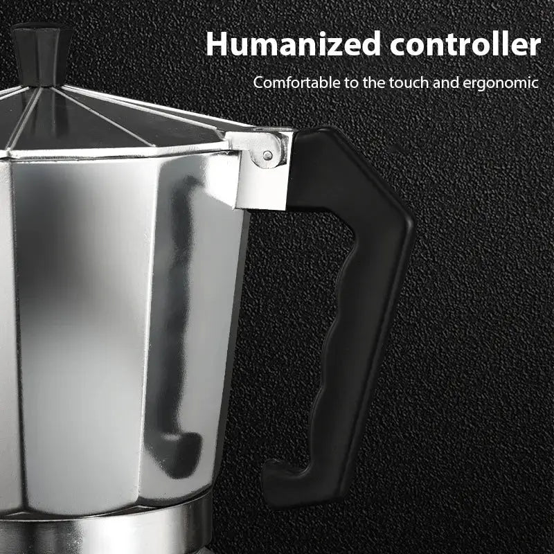 Velare Aluminum Moka Pot Octagonal Italian Espresso Coffee Maker For Home Office Travel Camping